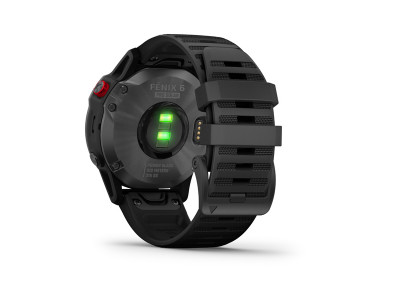 Zegarek Garmin fenix 6 Pro Solar w kolorze łupkowo-szarym, z czarnym paskiem