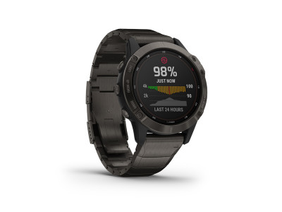 Garmin fenix 6 Pro Solar hodinky Titanium Carbon Gray DLC, DLC Titanium Band