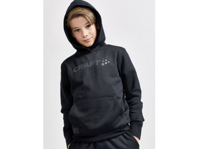 CRAFT CORE Kapucnis gyerek pulóver, fekete