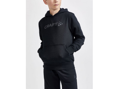 CRAFT CORE Kapucnis gyerek pulóver, fekete