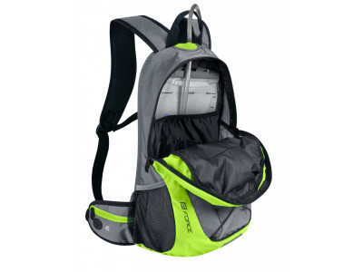 FORCE Jordan Plus backpack, 20 l + 2 l reservoir, gray/fluo