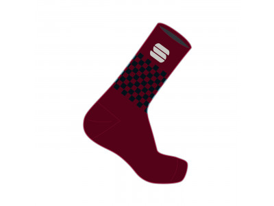 Sportful CHECKMATE WINTER ponožky, tmavočervená/čierna