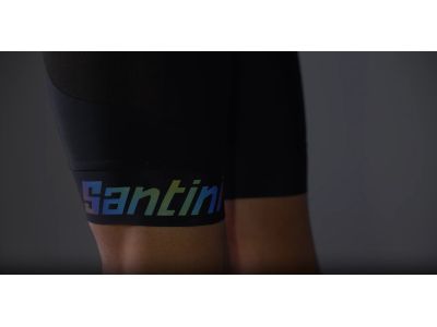 Santini Impact Shorts mit Trägern, schwarz