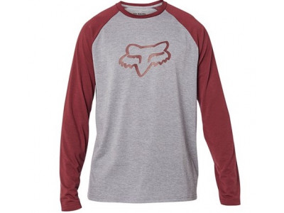 Fox Tournament Tech Tee pánske tričko dlhý rukáv šedo/červené
