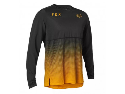 Tricou pentru bărbați Fox Flexair Jersey cu mânecă lungă Negru/Auriu