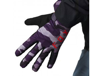 Damskie długie rękawiczki Fox Ranger Camo Dark Purple