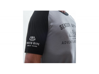 Sensor Merino Active Pt Adventure tričko, sivá/čierna