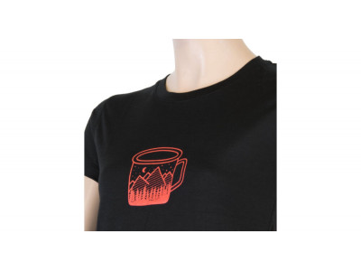 Koszulka damska Sensor Merino Active Pt Mug, czarna