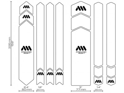 Autocolante de protecție completă All Mountain Style pe cadru, transparent/argintiu