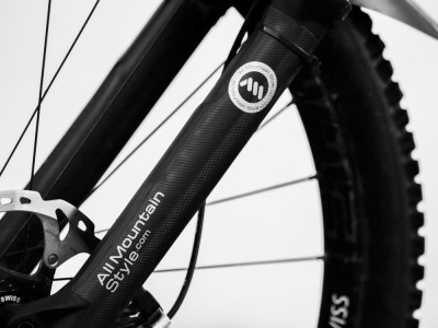 All Mountain Style protective fork stickers, black/silver