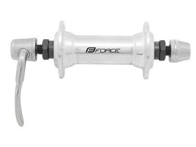 FORCE front hub with silver quick link. 36 holes