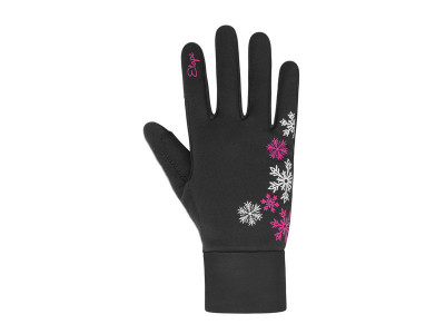 Etape Puzzle WS dětské rukavice černá/růžová