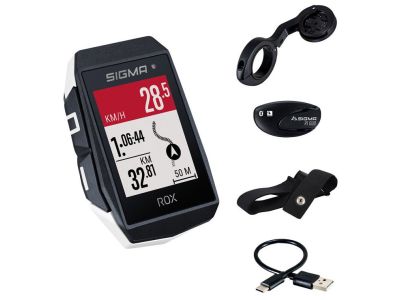 SIGMA ROX 11.1 EVO GPS Fahrradcomputer + Brustgurt, weiß