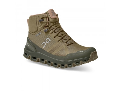 Wodoodporne damskie buty outdoorowe On Cloudrock olive green/trzcinowym