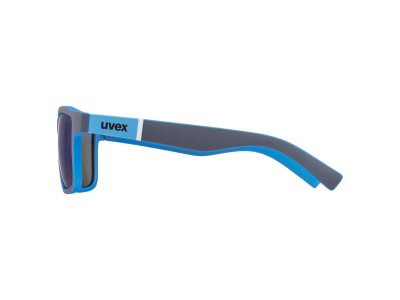 uvex LGL 39 glasses, Gray Mat Blue/Mirror Blue