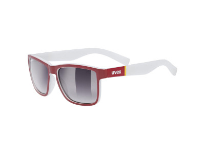 uvex LGL 39 glasses, Red Mat White/Litemirror Silver Degradé