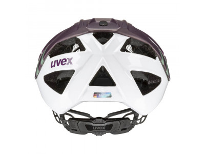 Helm uvex Quatro CC, Pflaume/Weiß
