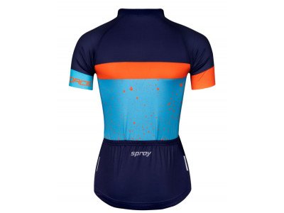 Damska koszulka rowerowa FORCE Spray Lady w kolorze niebieski/pomarańczowym