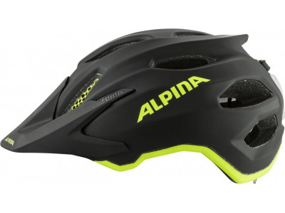 ALPINA Carapax JR Flash kerékpár sisak fekete-neon sárga szőnyeg
