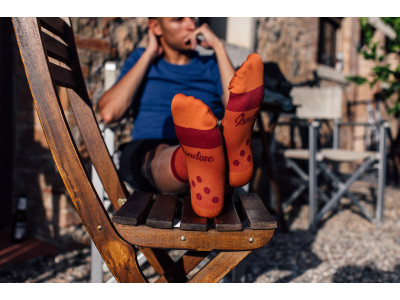 Isadore ponožky Signature Climber&#39;s Tuscany Dahlia Red