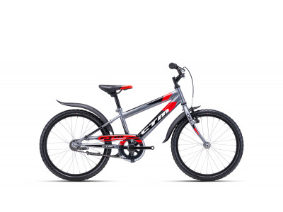 CTM SCOOBY 1.0 20 gyerek kerékpár, matt szürke/piros