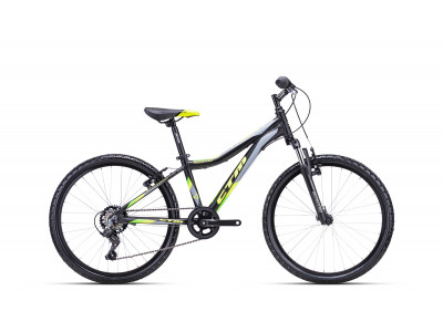 Bicicleta pentru copii CTM ROCKY 2.0 24, negru mat/galben