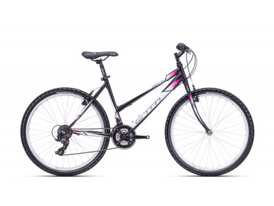 CTM STEFI 1.0 26 női kerékpár, matt fekete/rózsaszín