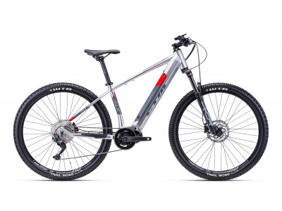 CTM PULZE Xpert 29 elektromos kerékpár, ezüst/piros