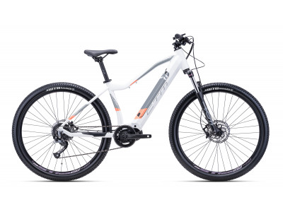 Damski rower elektryczny CTM RUBY 29 w kolorze biało-pomarańczowym
