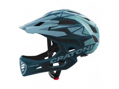 Cratoni C-Maniac Pro helmet, petrol/sky glossy
