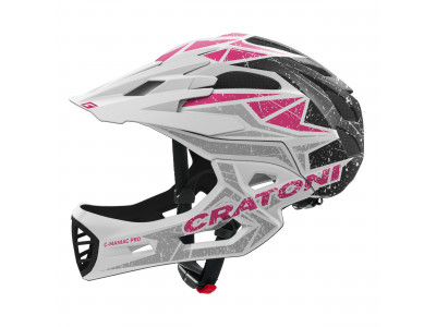 Cratoni C-Maniac Pro helmet, white/grey/pink glossy