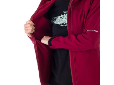 Damska kurtka softshell Northfinder ASHLEE w kolorze wiśniowy czerwonym