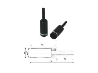 Jagwire BOT060BJ cable end with protection, Al, 5mm, black