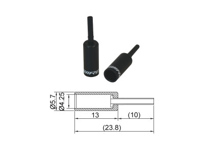 Jagwire BOT723BJ cable end with protection, Al, 4 mm, black