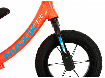 Rowerek biegowy dla dzieci Maxík Evo 12, neon orange/blue