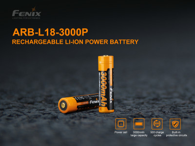 Fenix vysokoproudá baterie 18650 3000 mAh (Li-Ion)
