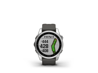 Garmin Fēnix 7S GPS watch, Silver Stainless Steel, Graphite Band