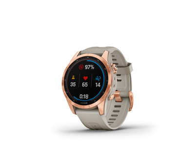Garmin Fēnix 7S Solar GPS watch, Rose Gold, Light Sand Band