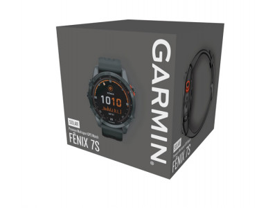 Garmin fēnix® 7S Solar sports watch, slate gray/black band