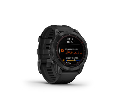 Garmin Fēnix 7 Solar GPS watch, Slate Gray, Black Band