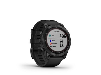 Garmin Fēnix 7 Sapphire Solar GPS watch, Black DLC Titanium, Black Band