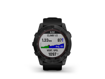 Garmin Fēnix 7X Sapphire Solar GPS hodinky, Black DLC Titanium, Black Band
