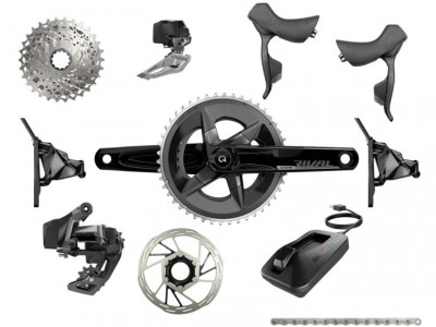 Sram Rival eTap AXS Disc 2x12 sp. road set, cranks OAK 172.5 mm 48/35, cassette 10-36 teeth