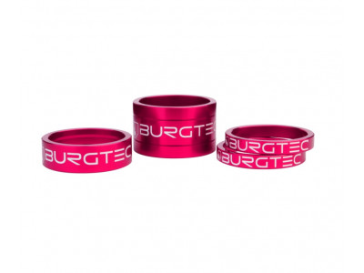 Burgtec Spacer Kit set de distanțiere pentru tijă, 5/5/10/20 mm, roz
