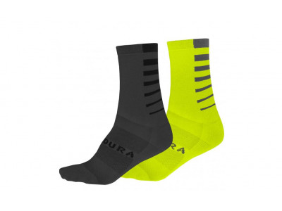 Endura Coolmax Stripe Socken (2 Paar pro Packung) Hi-Viz Yellow