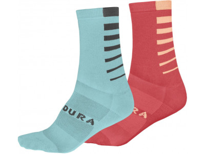 Endura Coolmax Stripe dámske ponožky (2 páry v balení) Punch Pink, veľ. Uni