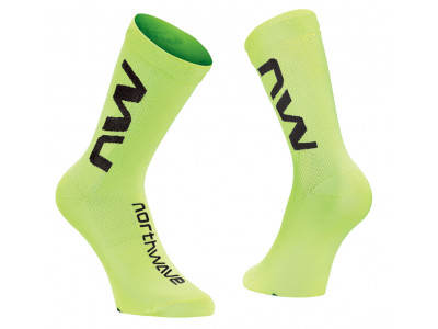 Northwave Extreme Air Mid men&amp;#39;s cycling socks Yellow Fluo / Black