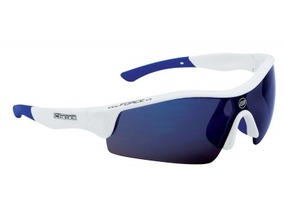 FORCE Race cyklistické okuliare biela-modrá