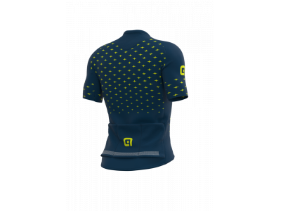 ALÉ PRR Stars koszulka rowerowa, niebieska petrol/fluorescencyjna żółta