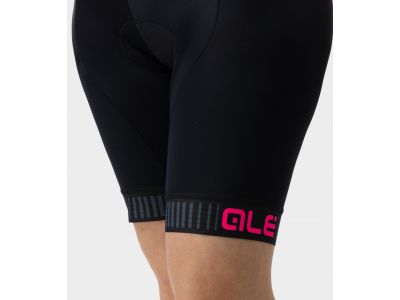ALÉ Solid Traguardo women's bib shorts, black/fluo pink